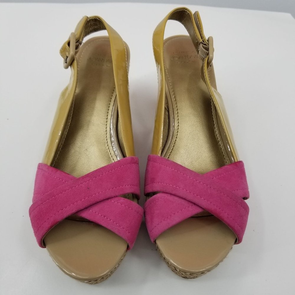 Women’s Pink and Yellow Wedge Sandals - Picture 6 of 12